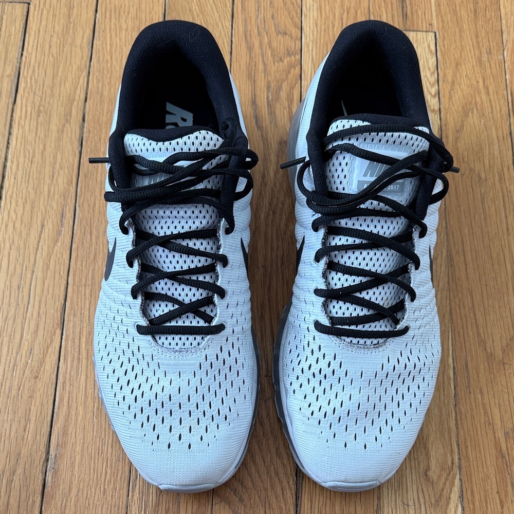 Nike White Pure Platinum Black Air Max Sneakers - Picture 6 of 12